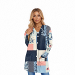 Naiste pikkade varrukatega kampsun, vabaajajakk taskutega, topp L