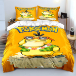Jaapani Anime Pokemon Psyduck Tr&uuml;kitud Voodipesukomplekt Tekikott 1 Tekikott 2 Padjap&uuml;&uuml;ri T&auml;iskasvanute ja Laste Voodipesukomplekt Luksuslik EU Twin 135X200cm