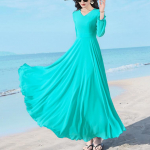 Suvemood Uus Korea Lihtne Elegantne Keskmise Pikkusega Sifonkleit &Uuml;hev&auml;rviline V-kaelusega V&ouml;&ouml;kohalt Lukuga Paigaldatud Liblikavarrukatega Kleit XL lavendel