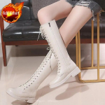 Paapaeladega Jalatsid Naiste Kingad Keskmise Kontsaga Paeltega Valged Naiste Saapad Stiilne Pakkumine PU Uus Kevad S&uuml;gis 2024 Kuum 40