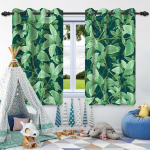 Rohelised Taimed Lehed Aknakardin Magamistuba Elutuba Pimenduskardin Morden Kodu Kaunistus Soojusisolatsioon M&uuml;rasummutus 80x160cm 2pcs