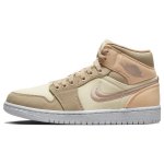 Air Jordan 1 Mid SE Muslin Canvas Naiste Tennised Pruun Taevane-Kuldne Valge DV0427-102 36
