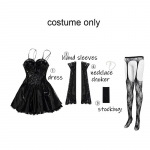 Naiste Amane Misa Tume gooti Cosplay kost&uuml;&uuml;mikleit koos sukkadega Misa Amane must kleit Steampunk Halloween M