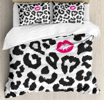 Leopardi mustriga tr&uuml;kitud mugav tekikott padjap&uuml;&uuml;riga kodutekstiil tekkikott poiss laps teismeline t&uuml;druk luksuslik 3-osaline voodipesukomplekt EU single(135x200cm)