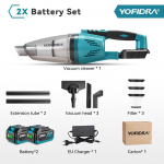 YOFIDRA 1500W Juhtmeta Elektriline Tolmuimeja Kaasaskantav Laetav Kodune Puhastusj&otilde;udlusvahend Makita 18V Aku Pin-ile 2xBattety-EU Plug