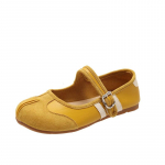 2025 Jaapani stiilis Tabi Ninja kingad Naistele Retro Suede Lamedad Jalan&otilde;ud Split Hoof Toe Paadikingad Femme Mary Jeans Moccasins Ballerina King 36 kollane