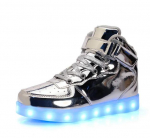 Suurus 25-46 LED-tuled Kingad Helendavad tossud lastele ja t&auml;iskasvanutele naistele meestele tennis lastele poisid t&uuml;drukud helendavad sussid saapad 25 Insole 14.5CM h&otilde;be