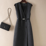 Naiste kleit puuvillane s&uuml;gis pluss suurus lahtine lilleline vintage &uuml;hev&auml;rviline vabaaja pehme pikk V-kaelusega varrukateta slim-fit kleidid XXXXL hall