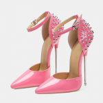 Mood Liyke Seksikad Nitud Katte Rihm Naiste Pumbad Must Lakknahk Terav Nina Feti&scaron; Super K&otilde;rged Kontsad Pidu Striptiisikingad Suurus 46 35 roosa