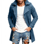 Meeste keskmise pikkusega kuni pikk enesekasvatuse stiilis tuulejope kapuutsiga vabaajajope XL sinine