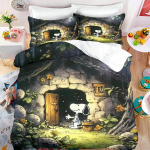 Snoopy koomiksilina 3-osaline komplekt Tekikate Kuninglik suurus Armas Teismeliste voodipesu Laste toa sisustus Kodu Anime kingitused lastele 135x200cm