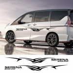 2PCS Car Side Door Stickers For Nissan Serena C23 c25 c26 c27 Long Stripes Motor Sport Graphics Vinyl Decals Tuning Carbon Fiber
