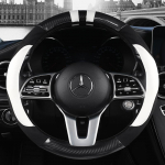 S&uuml;sinikkiust nahast auto roolikate Mercedes Ben AMG 38cm mudelitele AC CLA E GLA GLC GLE SB CLS klass GREEN O SHAPE