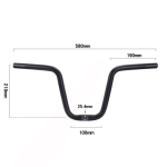 25,4 mm jalgratta juhtraud, k&otilde;rgendatud &uuml;litugev alumiiniumsulamist M-kujuline lenkstangi tarvikud 25.4 x 580 x height 210 black