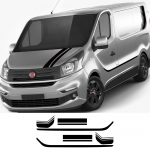6 tk/partii Autokleebised Fiat Talento Tuuningtarvikud Matkaauto Kapott K&uuml;lg Kohandatud DekoorTriibud Graafika Vin&uuml;&uuml;lkleebised Glossy Black