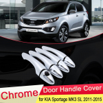 jaoks KIA Sportage MK3 SL 2011 2012 2013 2014 2015 kroomitud uksek&auml;epideme kate V&auml;liskaunistuse kinnitus Autokorgi kleebised tarvikud Bowl 4 Door