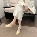 Madalad kingad Naine Kattevarvas Madala string helmessussid Luksuslikud Slaidid Kandilised kontsad Muulad Seksikas uus disainerplokk 35