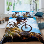 Jalgratta tekikottide komplekt Mikrofiiber M&auml;giratta tekkikate Spordim&auml;ng Tie Dye muster Kuninglik suurus 2/3 tk &Uuml;heinimesevoodi tekikottide komplekt EU Single(135*200cm)3pcs gray