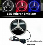 Autokleeps Mercedes Benzi Auto Esiv&otilde;re Logo Valgus peegli pind LED-m&auml;rk Embleem Helendav Dekoratiivne Valgus Mercedes Benzi jaoks Emit white light