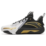 Anta Speed Battle 5 Cushioning, Wear Resistant Mid top Basketball Shoes Men's Black White 112341113-1 44.5