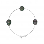 K&auml;ev&otilde;ru - PERLINEA - ehtsad Tahiti kultiveeritud p&auml;rlid 9-10 mm - 925 h&otilde;be - 18 cm - naised