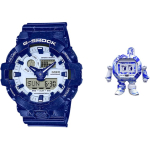 CASIO Meeste vedelkristall/analoog kahekordse n&auml;iduga seeria Sinine kell GA-700BWP-2APFQ Doll gift box blue