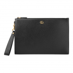 Gucci GG Marmont Kuldne Logo Klassikaline Nahast Sidur Meeste Sidur Must 475317-DJ20T-1000 Basic Set (Bag+Dust Bag)