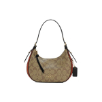 Coach Kleo 21 Monogramm T&otilde;mblukuga L&otilde;uendist ja Nahast &Otilde;lakott Naiste &otilde;lakott Khaki Telliskivipunane C6809-IME7V Basic Set (Bag+Dust Bag)