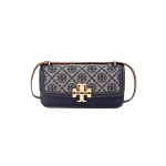 Tory Burch Eleanor T-monogrammiga logo Magnetiline kinnitus Jacquard ja nahast Crossbody &otilde;lakott V&auml;ikesed naiste kotid Tumesinine 159013-405 Basic Set (Bag+Dust Bag)