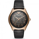 Emporio Armani Ajalooline Kollektsioon Pruun Must Nahk Meeste Mehaaniline Automaatne AR60004 pruun