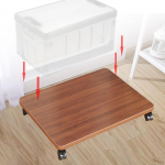 Audio Rack Storage Box on Wheels for Home and Office Use Walnut Color