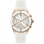 GUESS Athena Valge Silikoon/Roostevaba Teras Naiste Kvartsikell GW0030L3 valge