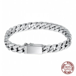 100% S925 h&otilde;bedast k&auml;ev&otilde;ru 8MM Punk S925 h&otilde;bedast ehted, mis ei tuhmu kunagi, meestele ja naistele m&otilde;eldud ehted, kingitused 16cm(6.3 inch)&Chain Wide 7mm