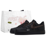 Nike Air Force 1 Croissant Bag Low top Skateboard Shoes Men's Black Brown CW2288-001(Team645-) 41 black