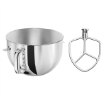 Roostevabast terasest professionaalne taignakonks ja segamiskauss 5- ja 6-liitrisele mikserile Kitchenaid 5 Plus ja 600 seeria mikseritele CHINA