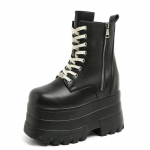 Moodsad 14CM Uued pahkluusaapad Kingad Punk Looduslikud Saapad Naistele Mootorrattasaapad Platvormiga Daamide Mood Botas Talv S&uuml;gis Suurused Kuni 43 35 must