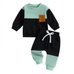 Beebipoisid S&uuml;gistalv V&auml;ikelapse Beebi riided 6M 12M 18M 24M 3Y Plokk Crewneck Dressipluus ja P&uuml;ksid Dressi&uuml;likond Little Boy R&otilde;ivad 0-6 Months must