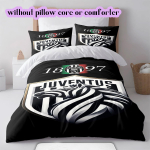 Juventus FC Mustriga Voodipesu, Tekikomplekt Tekikate Padjap&uuml;&uuml;r Kodu S&uuml;nnip&auml;evakingitus (1*tekkikott+2*padjap&uuml;&uuml;r, ilma t&auml;idiseta) 135x200cm gray