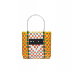 Marni Kootud triipudega disainiga pol&uuml;prop&uuml;leenist ja nahast kandekott Naiste kandekotid Kollane mitmev&auml;rviline SHMH006X00RF08100Y20 Basic Set (Bag+Dust Bag)