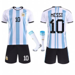 Argentina Messi #10 Jalgpallis&auml;rgi Komplekt Kiiresti kuivav Hingav T&auml;iskasvanute Noorte Jalgpallikomplekt 110-120 CM