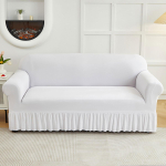 1 tk Piimasiidist Veniv &Uuml;hev&auml;rviline Diivanikate &Auml;&auml;risega Spandex Nurga Diivanikate Elutuppa Libisemisvastane Diivanikate 1pc Single seat white