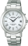 SEIKO SELECTION SBTM189 Meeste p&auml;ikeseenergial t&ouml;&ouml;tav raadiojuhtimisega k&auml;ekell, t&auml;iskalender, kerge roostevabast terasest korpus white