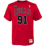 S&auml;rk - Mitchell & Ness - Chicago Bulls - Dennis Rodman - 100% puuvill - Punane - Mees M punane