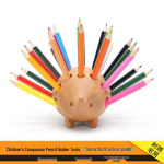 Laosolev P&otilde;hjamaade k&auml;sit&ouml;&ouml; t&auml;ispuidust siilipliiatsihoidja 24 v&auml;rvilise pliiatsiga, ideaalne &otilde;ppetoa kaunistus ja kingitus lastele Hedgehog/Includes 24-color Pens gray