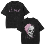 Pestud Vintage Rapper Lil Peep Kahepoolse Prindiga T-s&auml;rgid Mehed Naised Mood Hip Hop &Uuml;le suurusega L&uuml;hikeste Varrukatega T-s&auml;rk Streetwear S gray