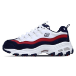 Skechers DLites 1.0 Kangast Trendikad P&otilde;rutust Summutavad Vastupidavad Hingavad Madalad Isa Kingad Naiste tossud Valge Sinine 13141-WNVR 35