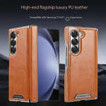 Luksuslik &Auml;riline Magnetiline Nahast Telefoni&uuml;mbris Samsung Galaxy Z Fold 7 6 5 Keskakse Kaitsega P&otilde;rutuskindel Magsafe Katteks Galaxy Z Fold7 helepruun v&auml;rv