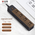 BULL uus riiklik standard 4-pesaline pikendusjuhe CN pistikuga (adapter kaasas) 4-Outlet Master Control, 1.8m, Black Wood Grain