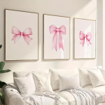 Kolm roosat lipsutr&uuml;kki, feminiseeritud emadep&auml;evakingitus, lipsuposter, l&otilde;uendikunst, magamistoa, &uuml;hiselamu seinakaunistus, raamita (as the picture,30x40cm-3pcs) white