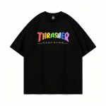 2028 Suvine Thrasher Skateboard Magazine Kirjatr&uuml;kiga T-s&auml;rk Mehed Naised &Uuml;lem&otilde;&otilde;duline Puuvillane L&uuml;hikeste Varrukatega Vabaaja Streetwear T-s&auml;rk Top M